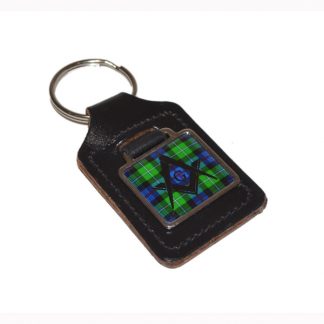 Leather Keyring Scottish Mac Kenzie Tartan Masonic G design