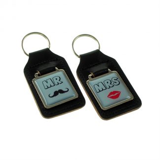Value Saver Mr & Mrs Moustache & Lips Keyring Twin Set