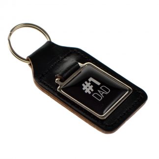 Keyring Key Ring bonded leather key fob #1 Dad