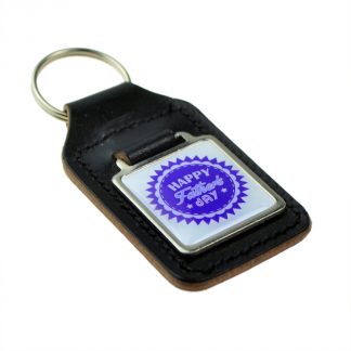Keyring Key Ring bonded leather key fob Dad Happy Fathers Day