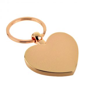 Rose Gold Finish De Luxe Heart Shaped Keyring (engravable)