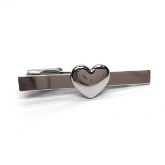 Domed Love Heart Tie Clip Slide