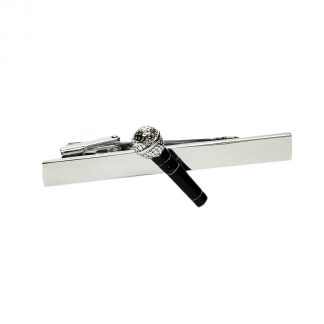 Microphone Music Tie Clip