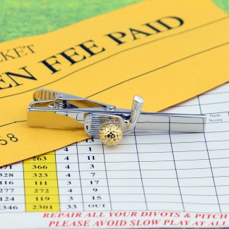 Two Tone Golf Club & Ball Tie Clip