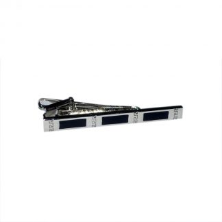 Classic Tie Clip WIth Black Inserts and Pattern (DWC)