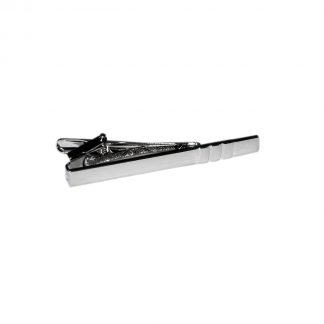 Silver Classic Tie Clip With Triple Line Design (DWC)