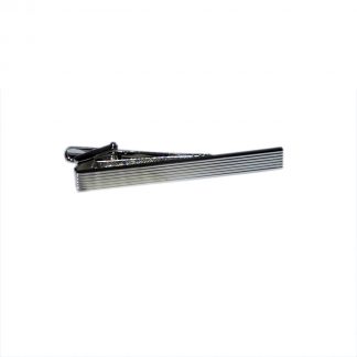 Horizontal Lines Silver Classic Tie Clip (DWC)