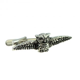 Owl with Spread Wings Tie Clip