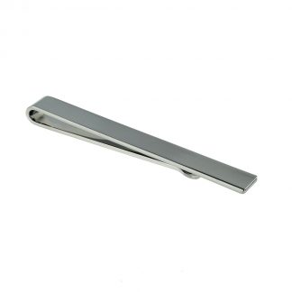 Rhodium Plated Plain Tie Slide (engravable)