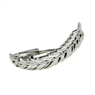 Curved Feather Design Tie Clip