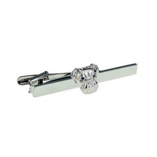 Blue Eyes Bulldog Head  Tie Clip