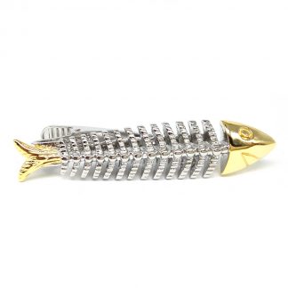 Two Tone, 3D Fish Bones/Skeleton Tie Clip