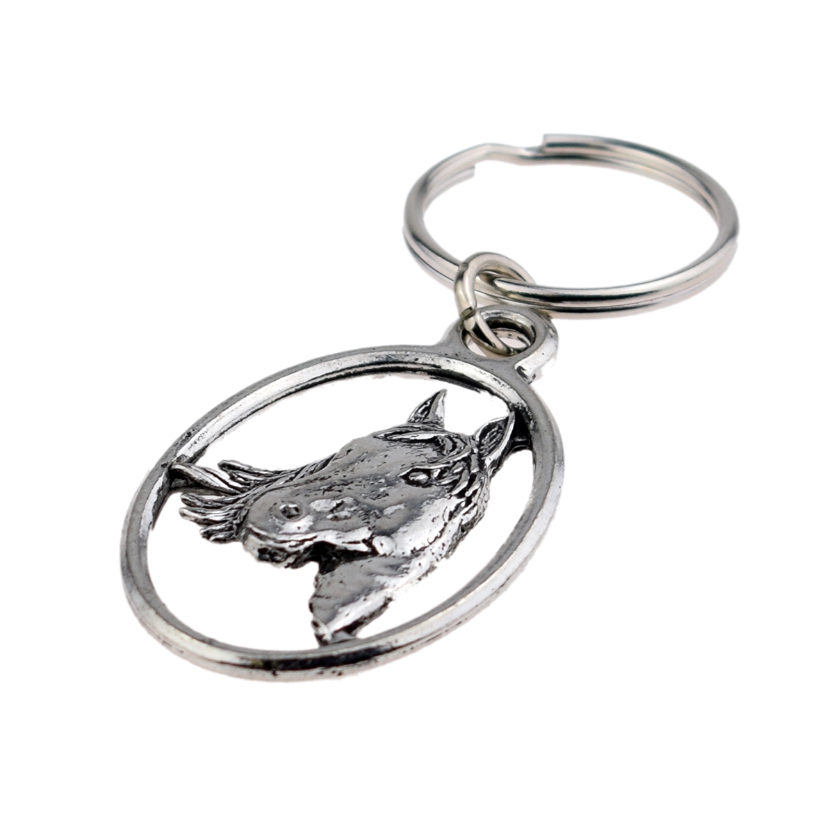 English Pewter Key Ring - Horses Head