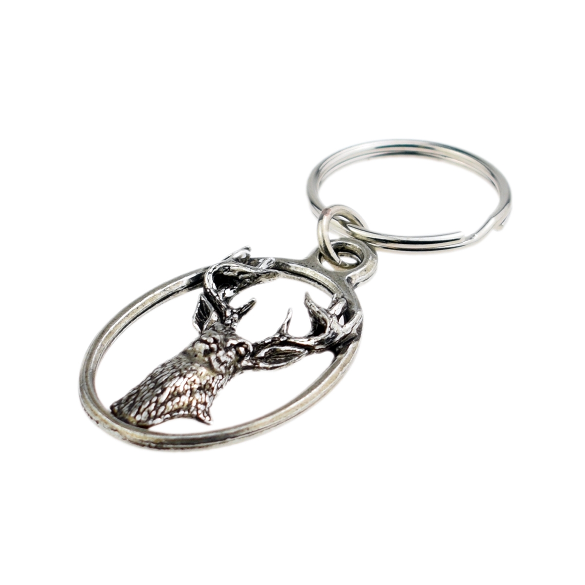 English Pewter Key Ring - White Tailed Deer