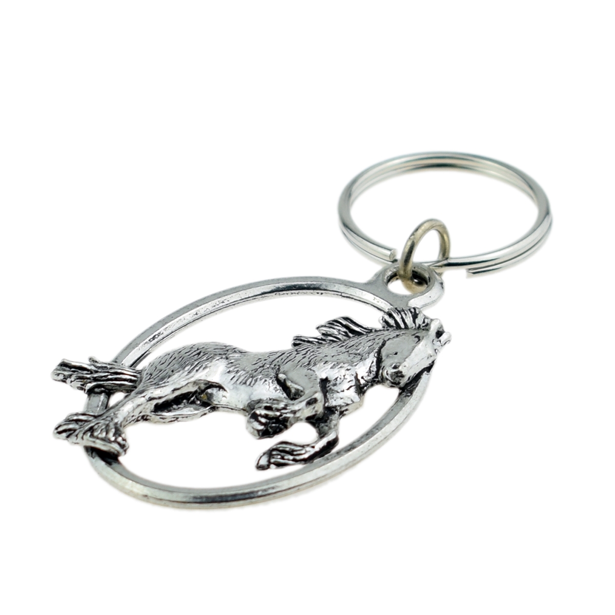 English Pewter Key Ring - Shire Horse