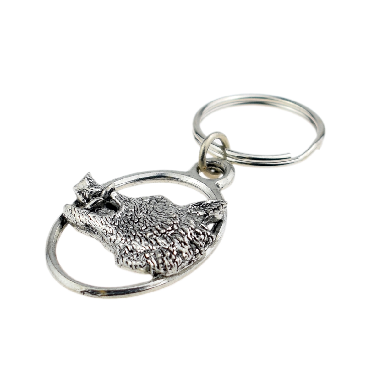 English Pewter Key Ring - Boars Head