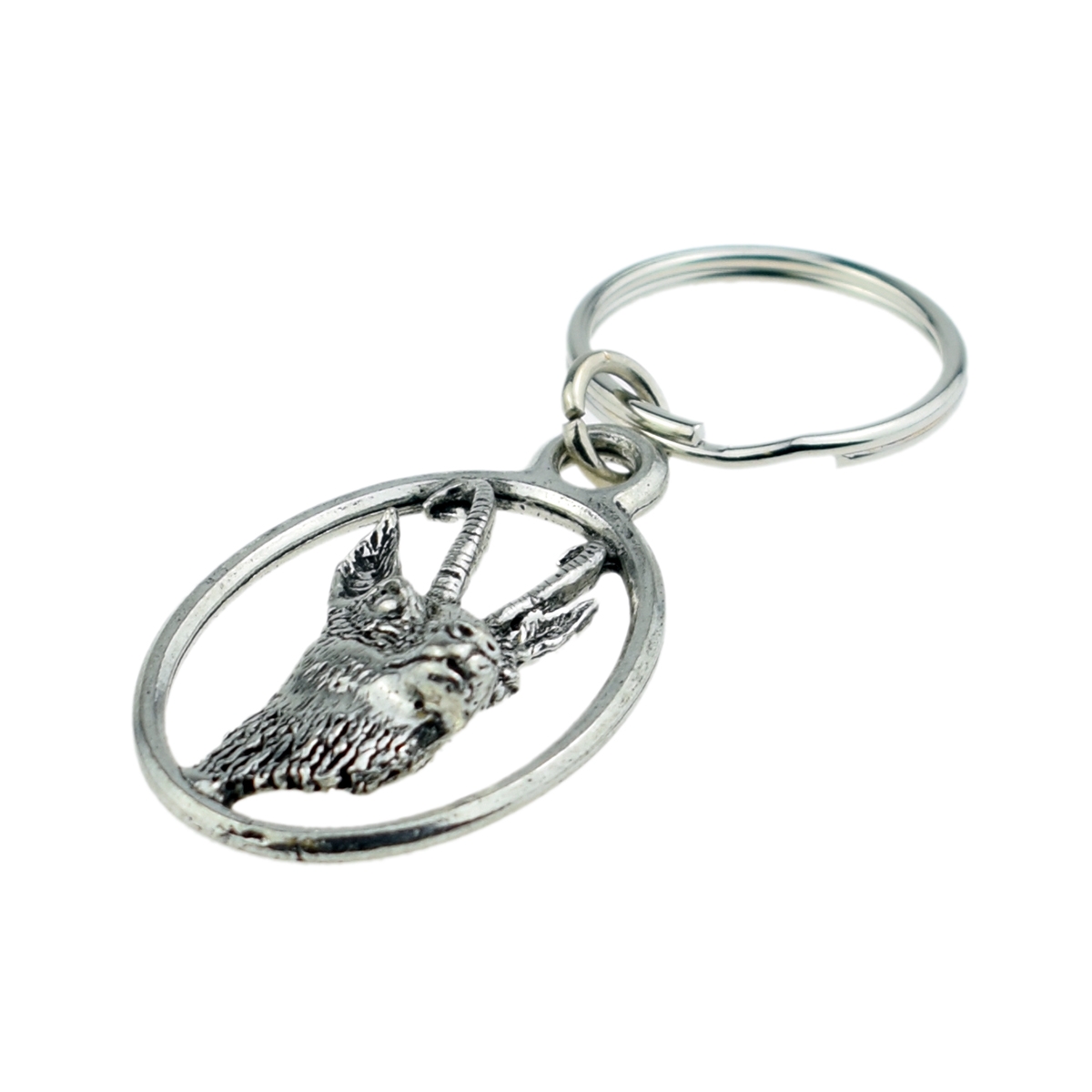 English Pewter Key Ring -  Chamois/Gams Stag