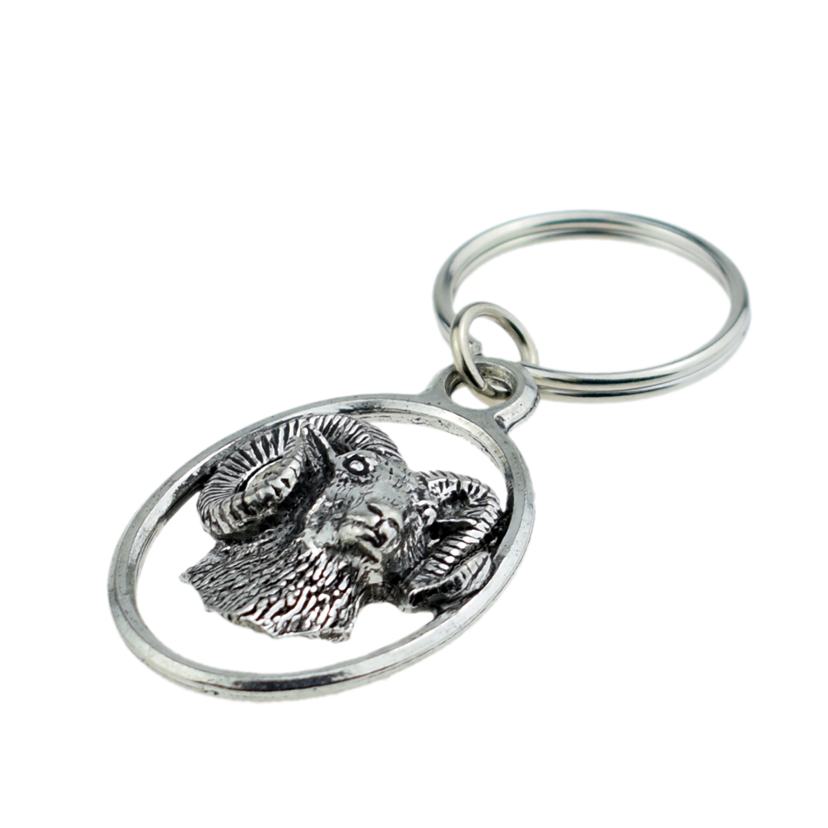 English Pewter Key Ring -  Mouflon Ram