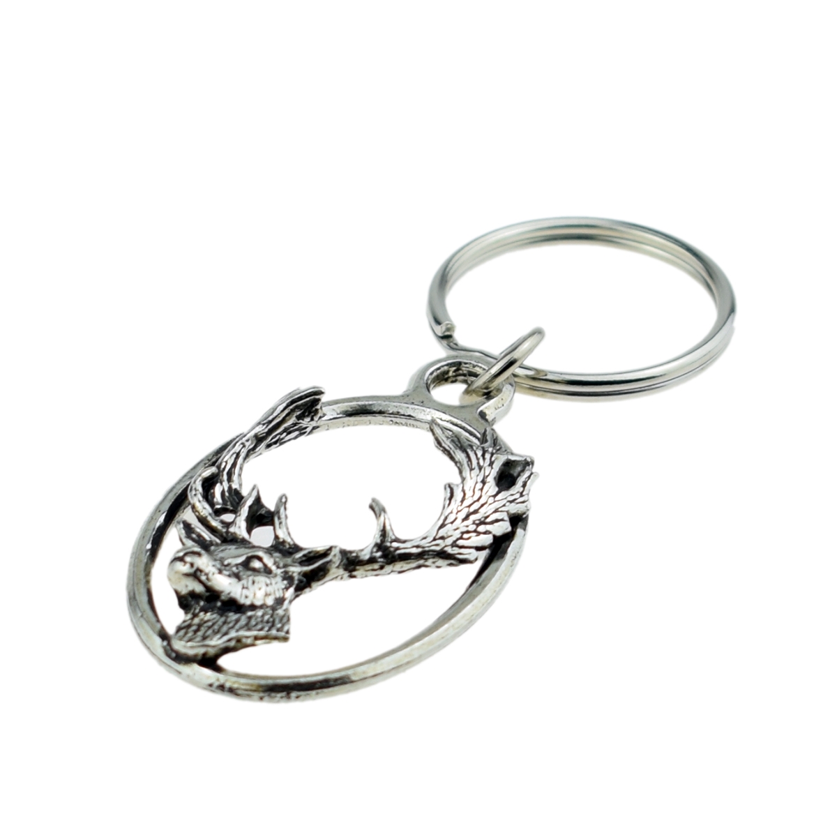 English Pewter Key Ring - Fallow Deer head