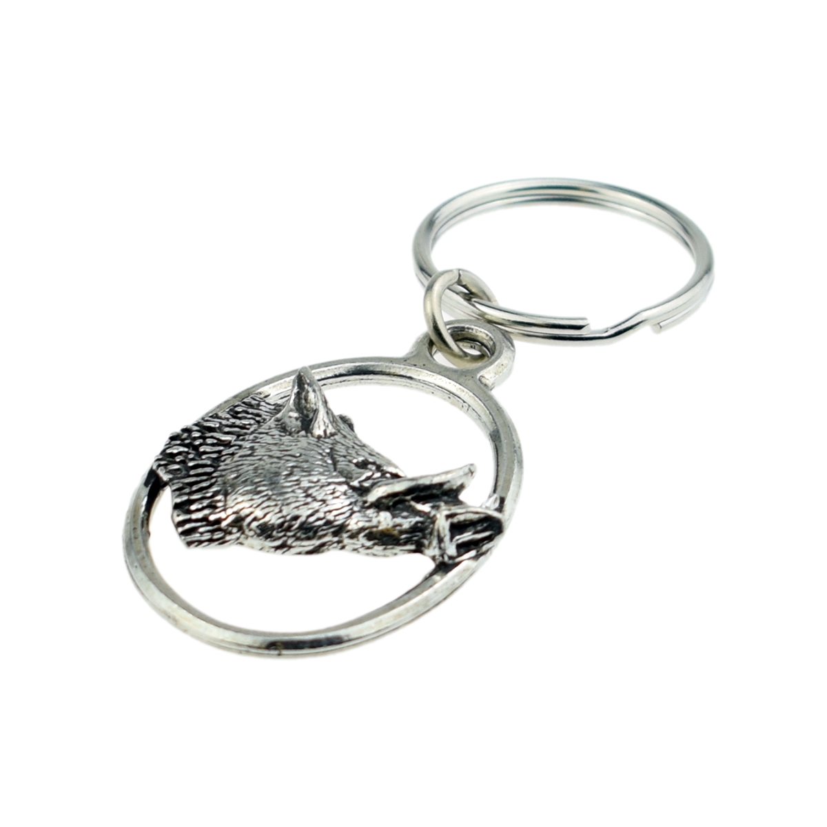 English Pewter Key Ring - Devils Pig Boar