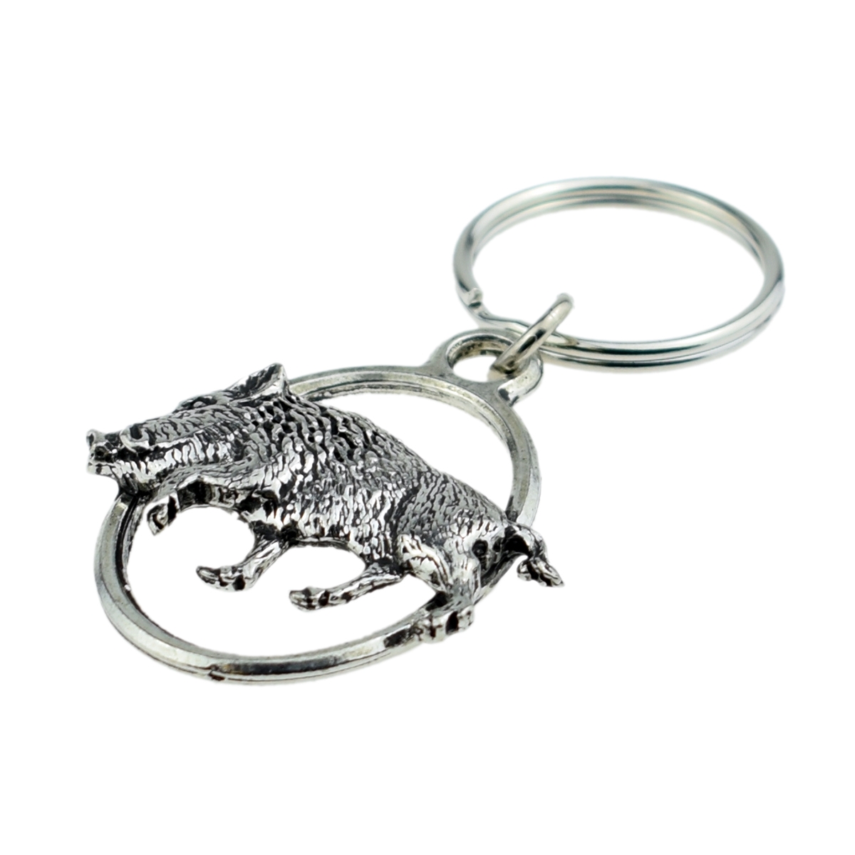 English Pewter Key Ring -  Wild Boar