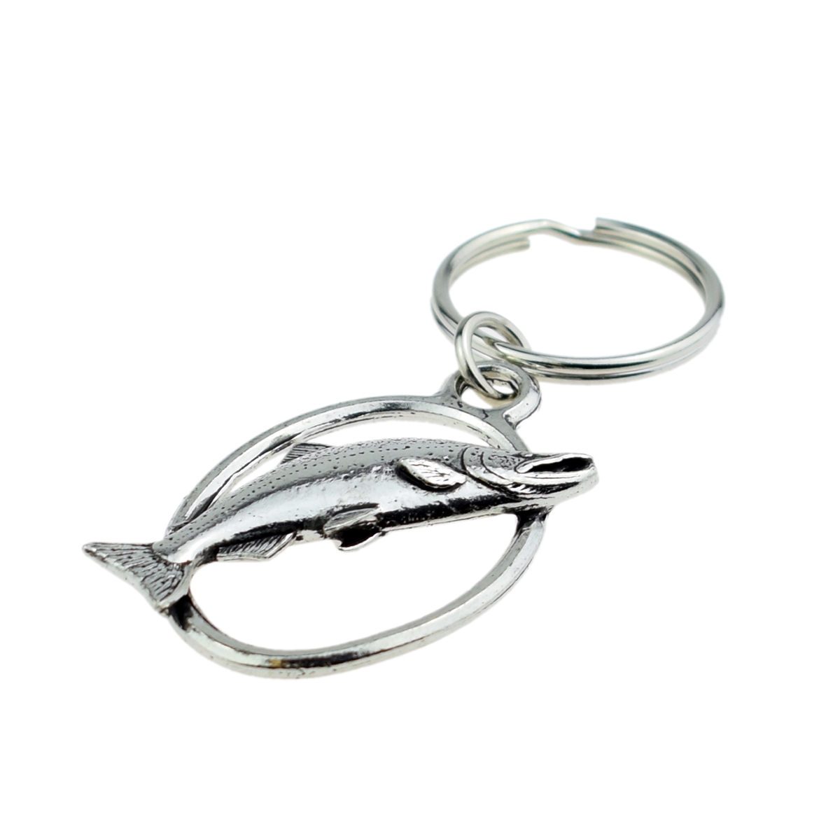 English Pewter Key Ring - Salmon Fish