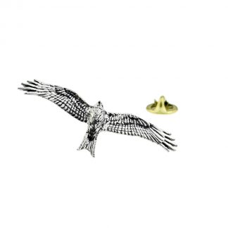 Red Kite Bird English Pewter Lapel Pin Badge