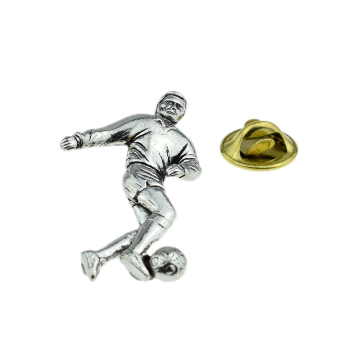 Footballer, Football Pewter Lapel Pin Badge