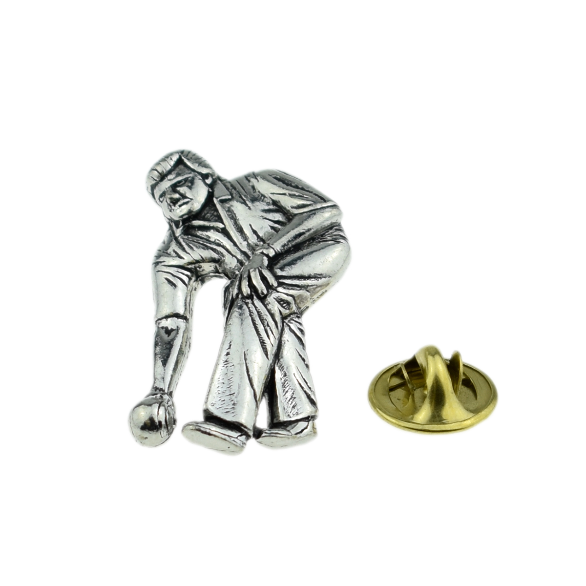 Bowls, Bowler, Bowling Pewter Lapel Pin Badge