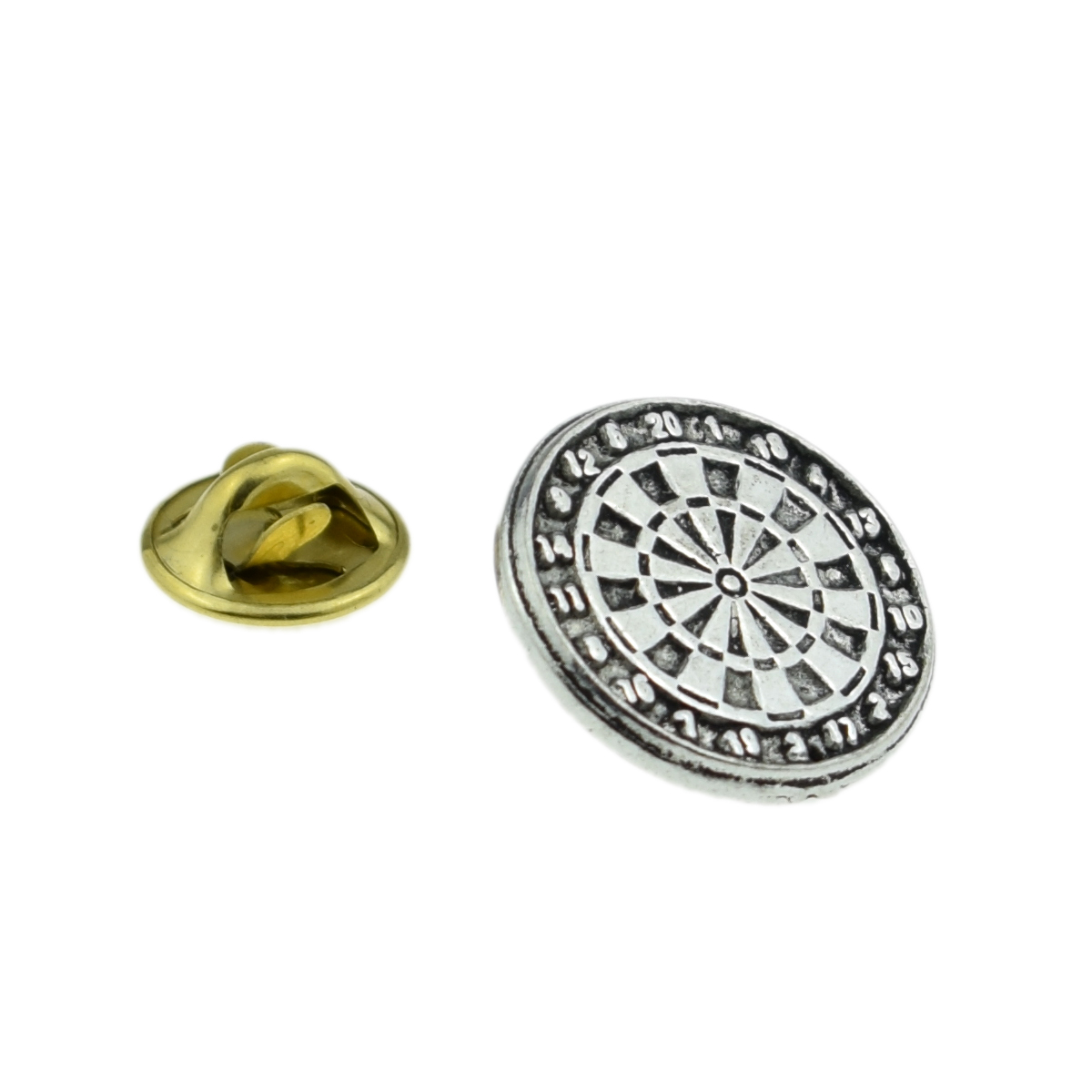 Large Dartboard English Pewter Lapel Pin Badge