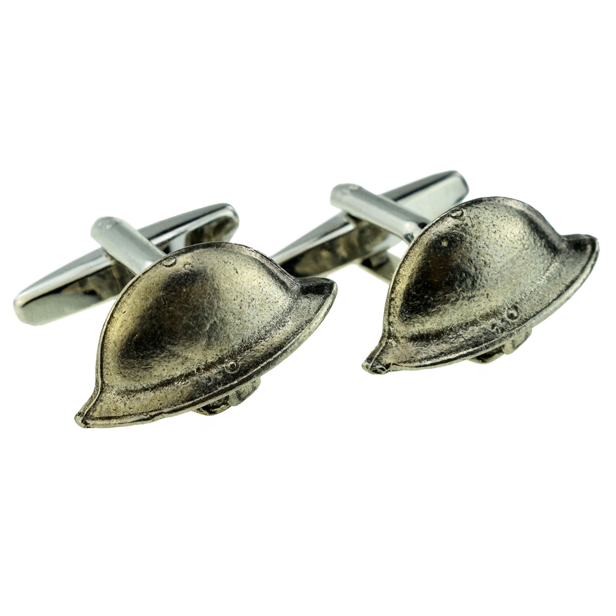Tommy WWI Army Helmet Design Pewter Cufflinks