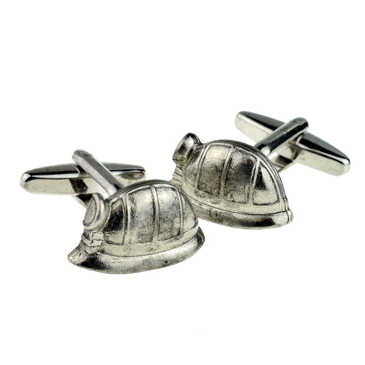 English Made Pewter Cufflinks Miners Helmet