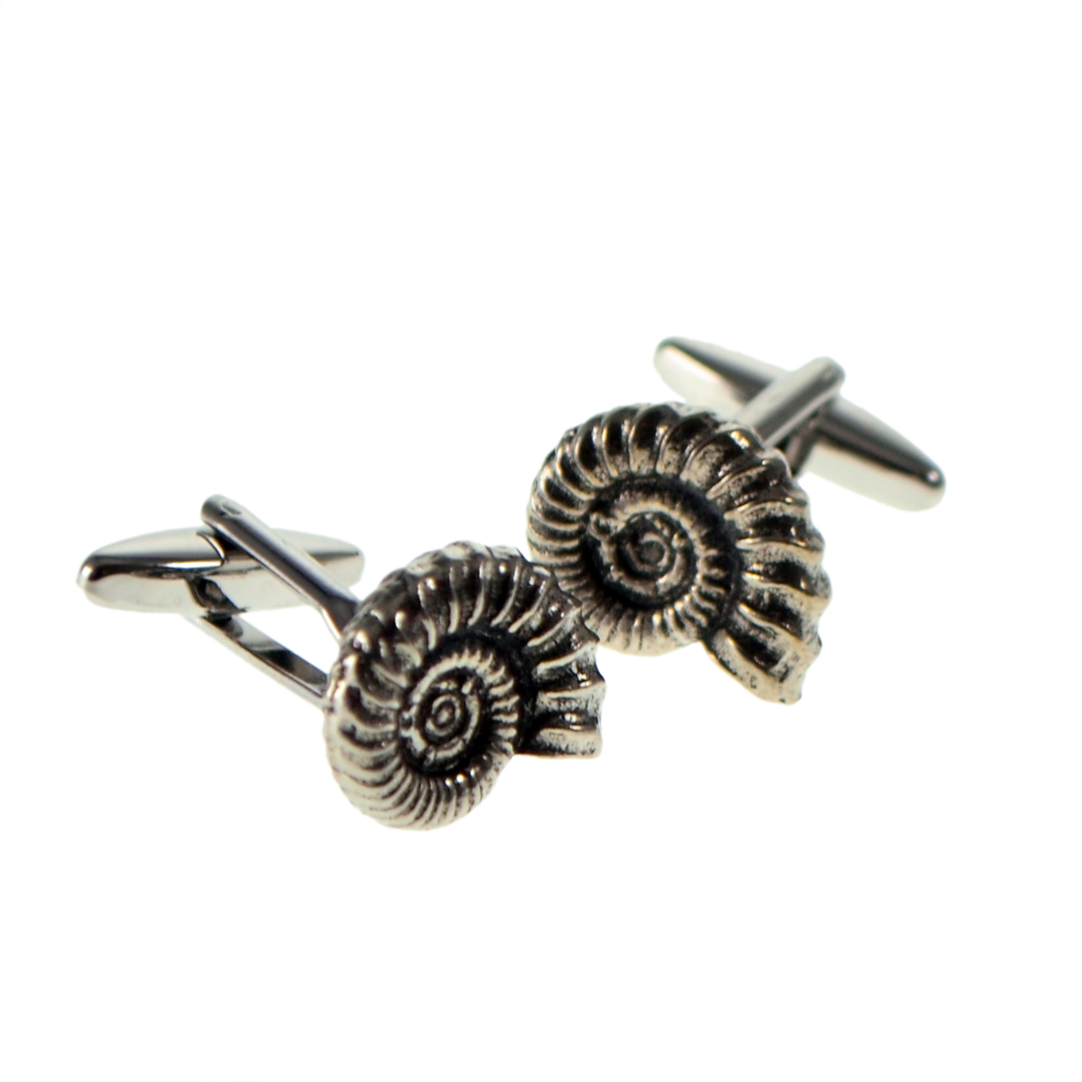 English Made Ammonite Pewter Cufflinks