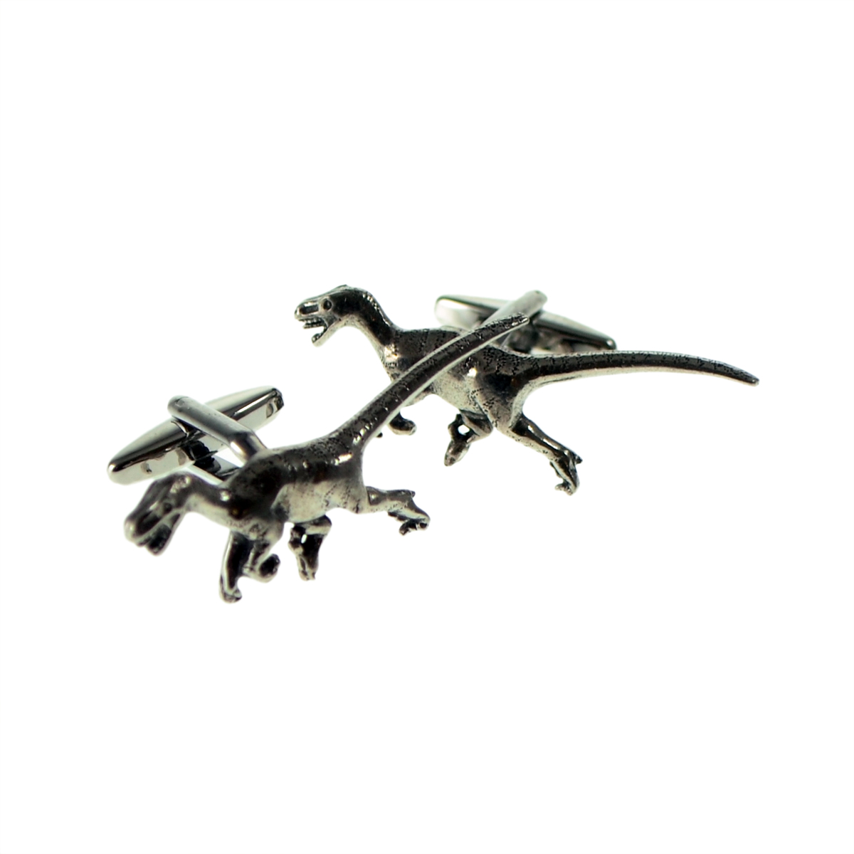 English Made Velociraptor Pewter Cufflinks
