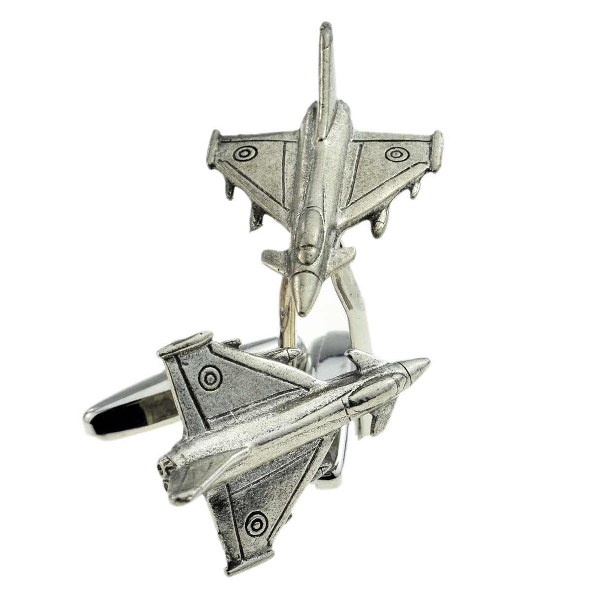 English Made Pewter Cufflinks Eurofighter Typhoon Aeroplane