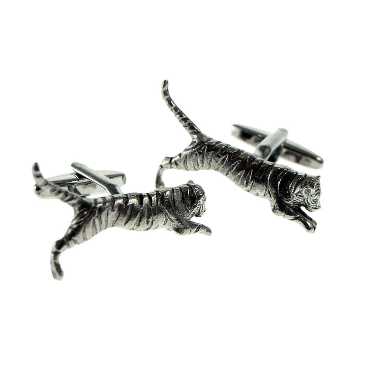 English Made Tiger Pewter Cufflinks