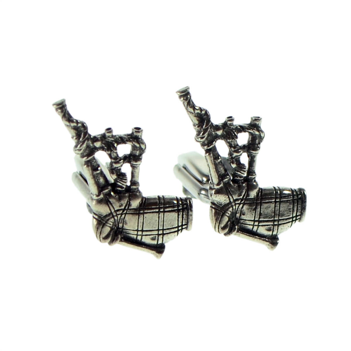 English Made Bagpipes Pewter Cufflinks