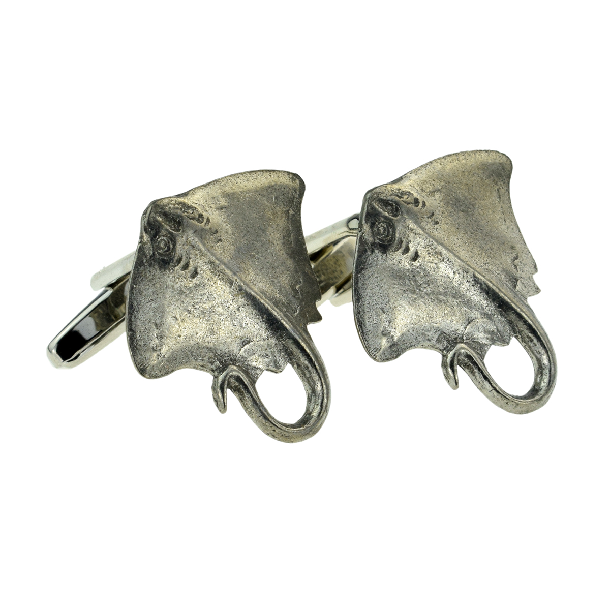 English Made Stingray Pewter Cufflinks