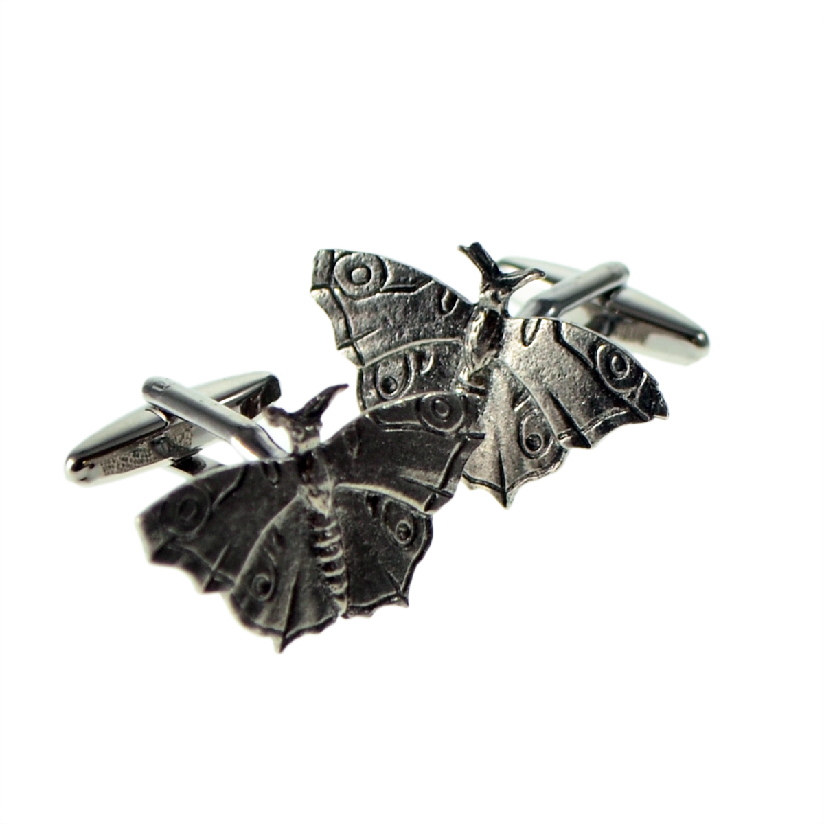 English Made Butterfly Pewter Cufflinks
