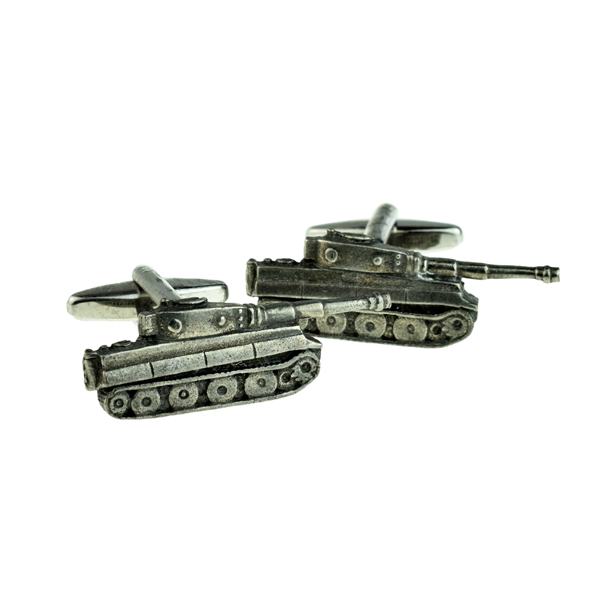 English Made Pewter Cufflinks Army Panzer War Military Tank