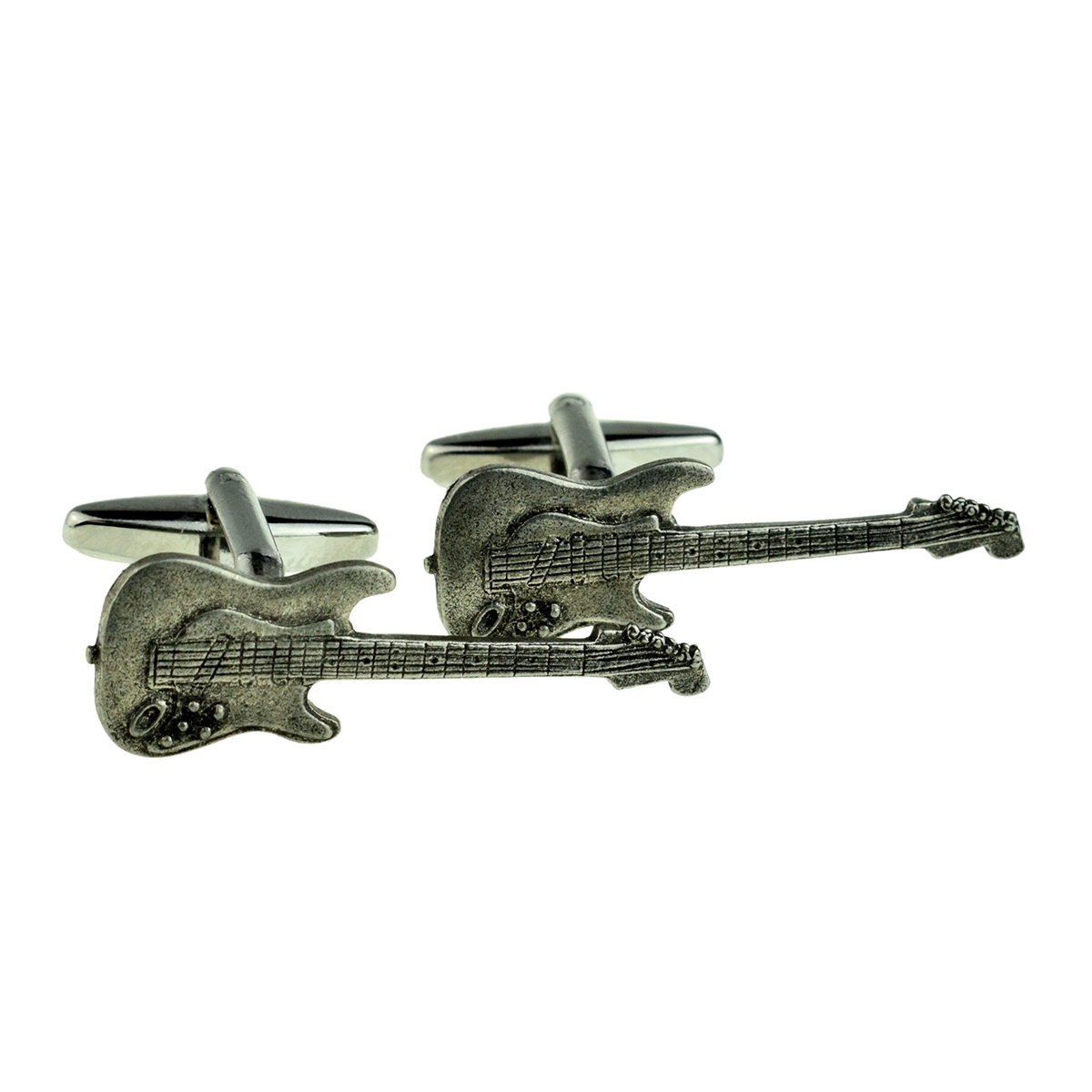 English Made Pewter Cufflinks Music Instrument Electric Guitar
