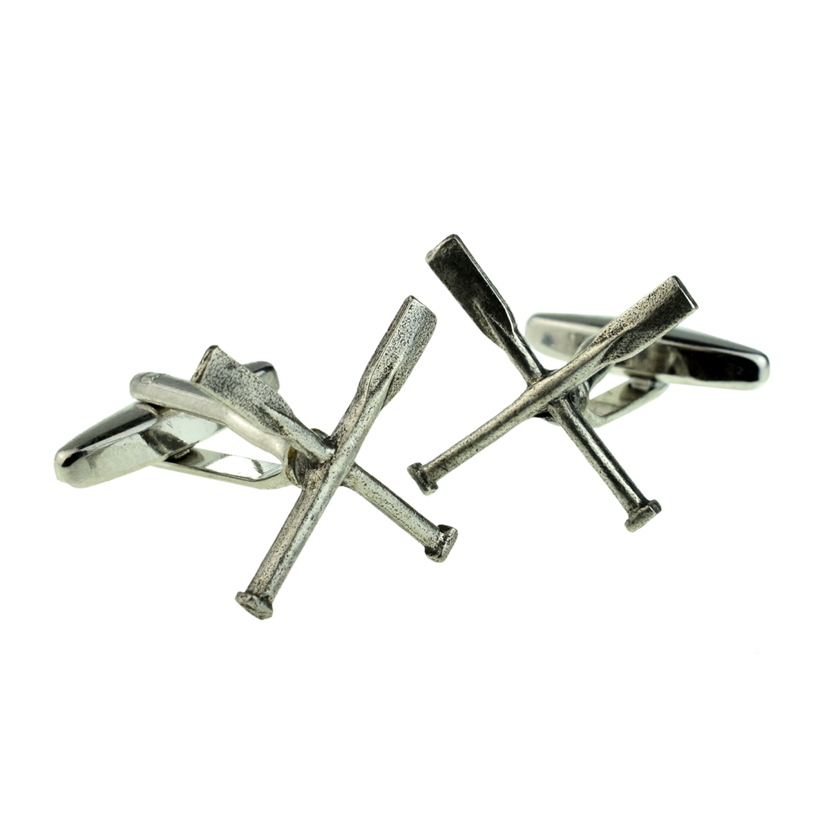English Made Pewter Crossed Oars Cufflinks