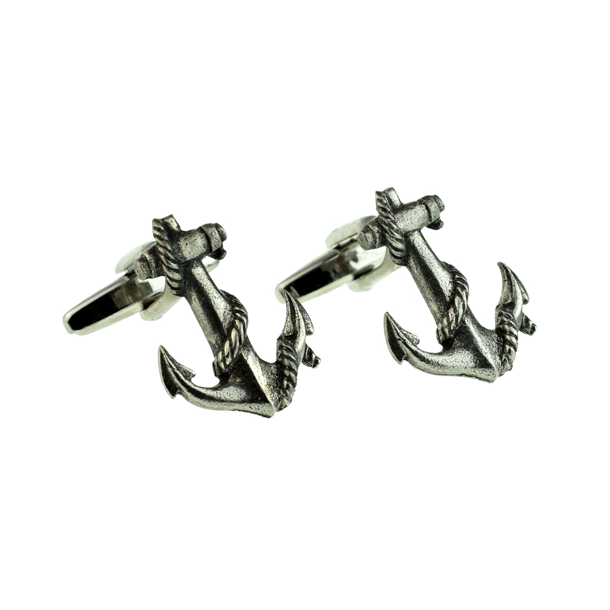 English Made Pewter Cufflinks Ships Anchors