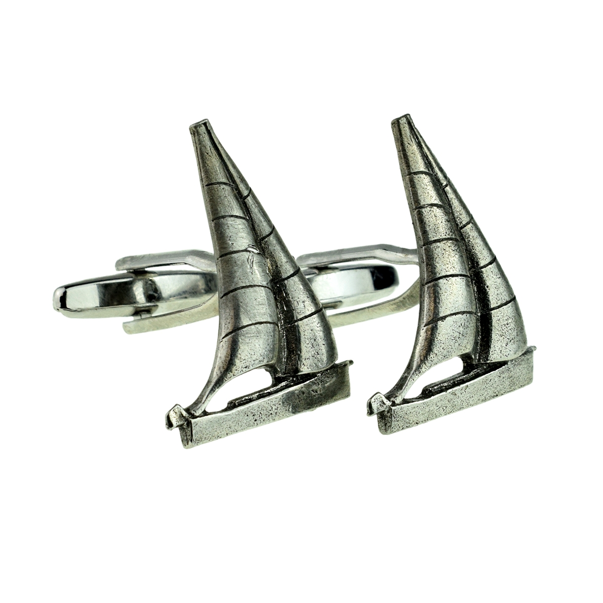English Made Pewter Cufflinks Yachts Sailing