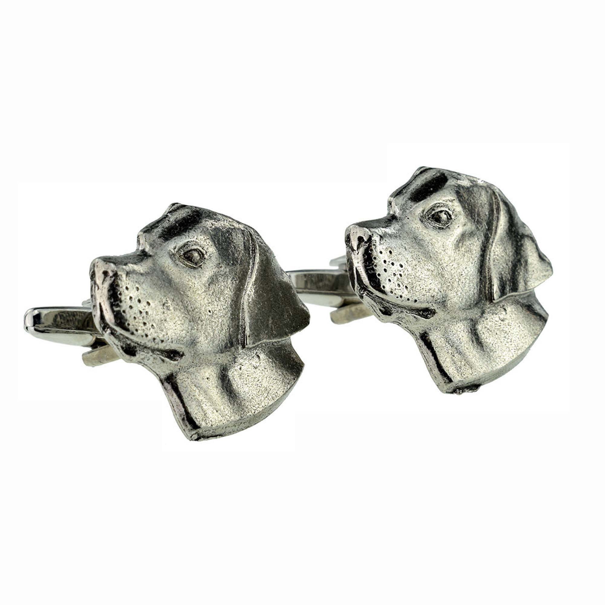 Labrador Dogs Head Pewter Cufflinks