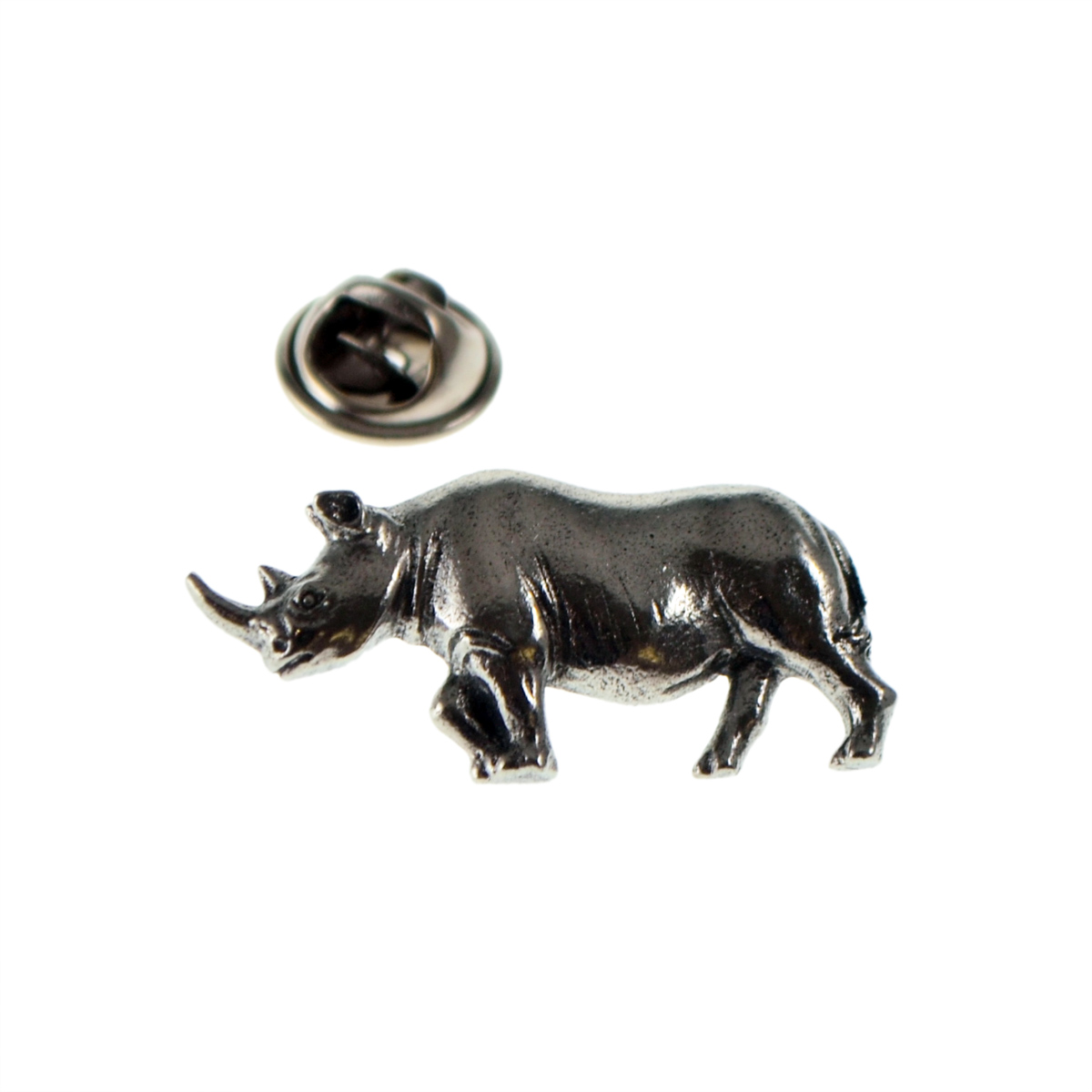 Rhino Pewter Lapel Pin Badge