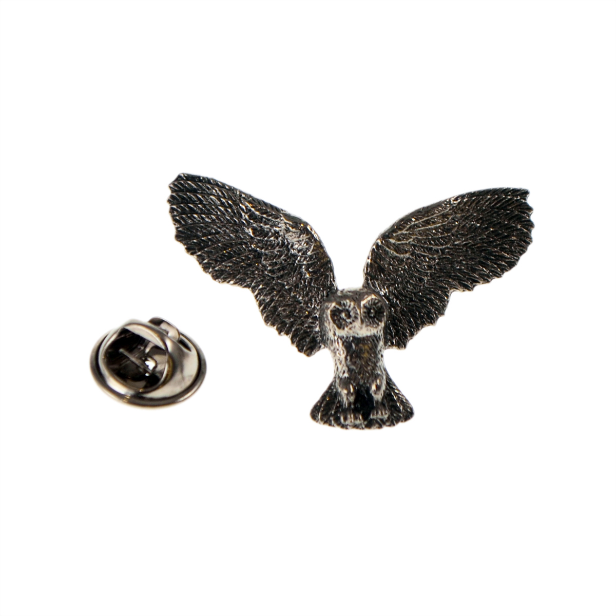Owl Bird Pewter Lapel Pin Badge