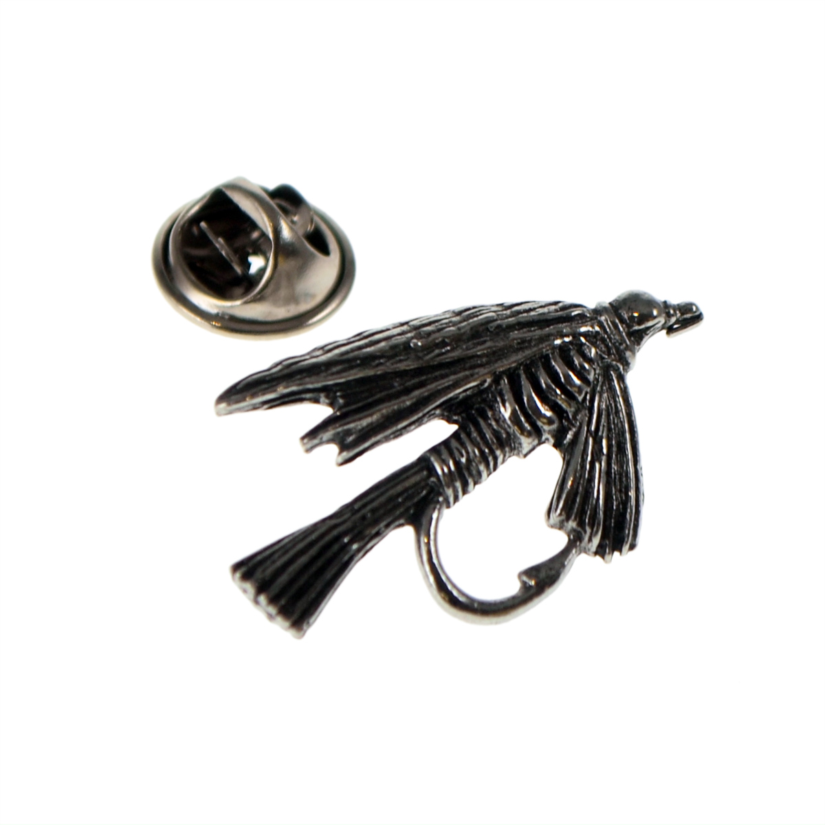 Fly Fishing Pewter Lapel Pin Badge