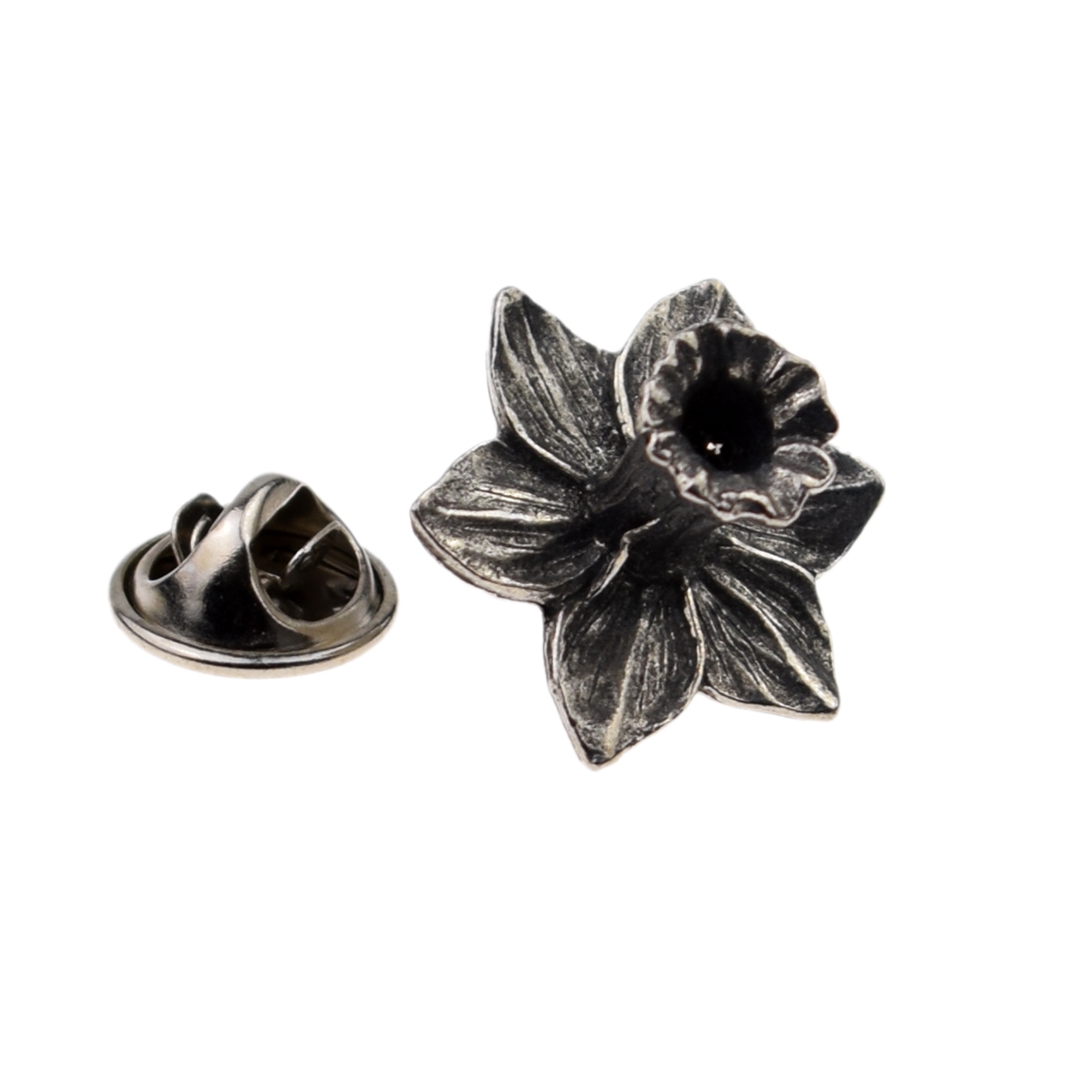 Welsh Daffodil Flower English Pewter Lapel Pin Badge
